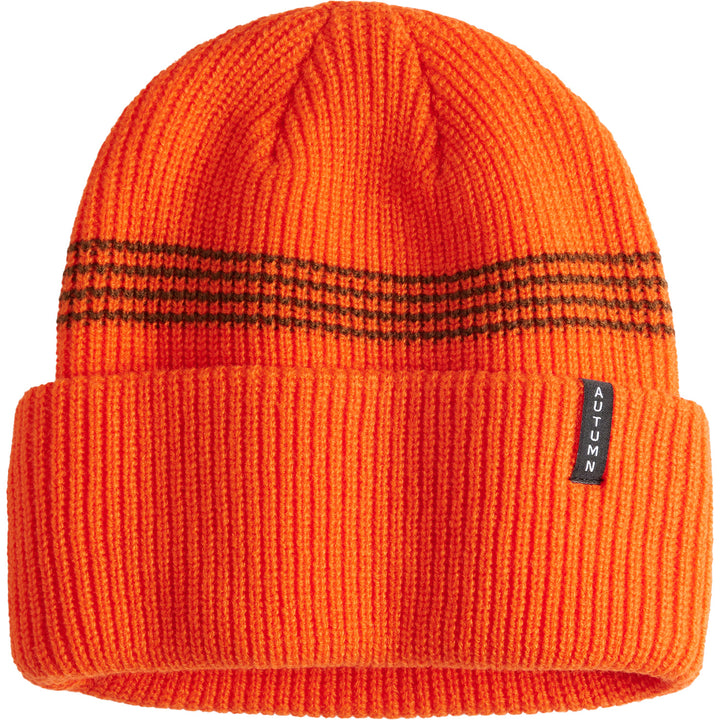 Autumn Mini Stripe Beanie Safety Orange