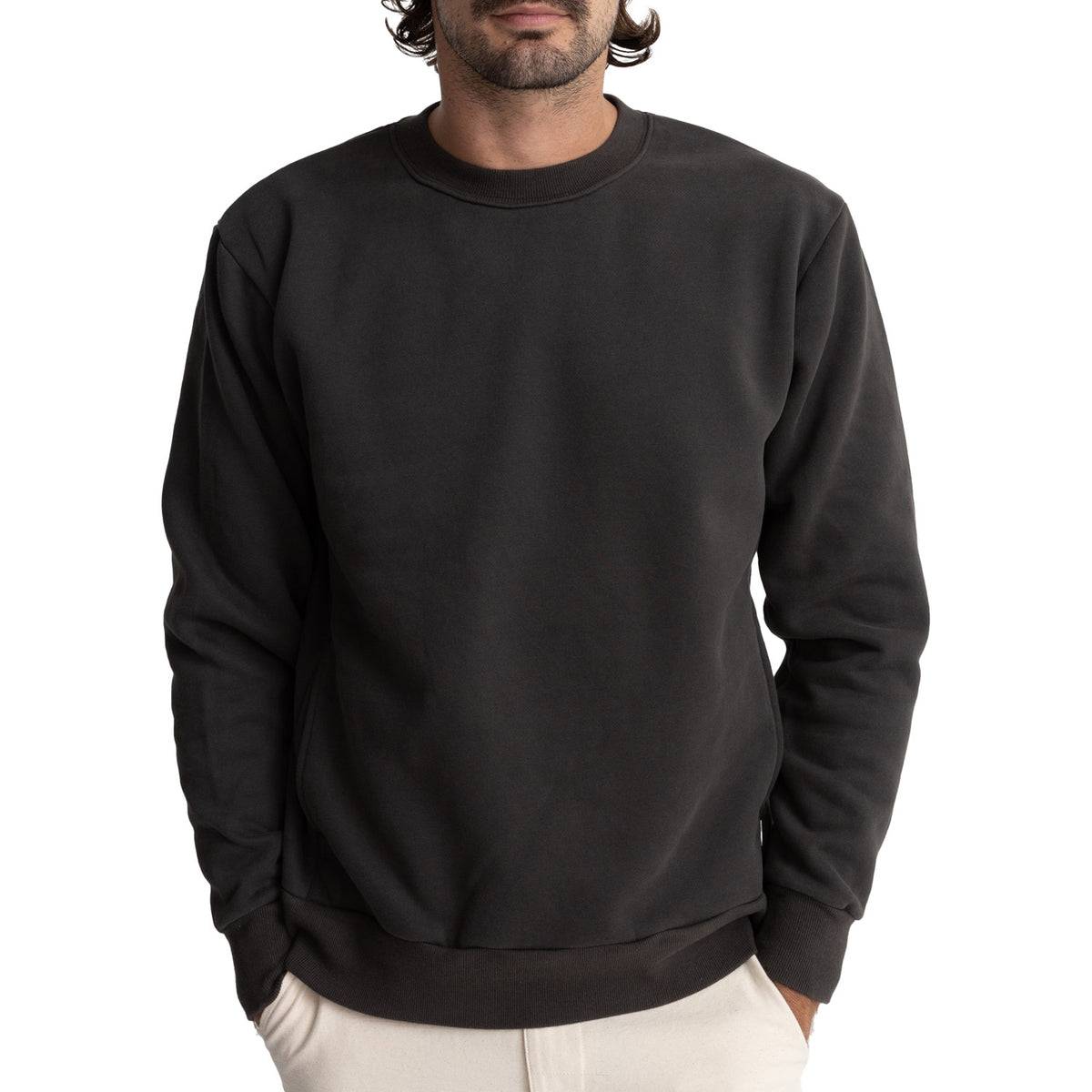 Rhythm Classic Fleece Crew - Men's Vintage Black