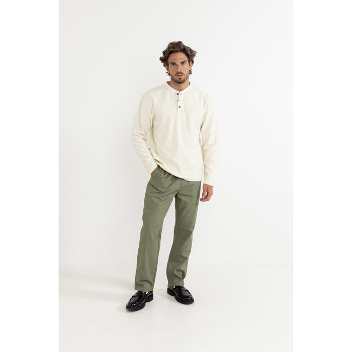 Rhythm Vintage Terry Long-Sleeve Henley T-Shirt - Men's Natural