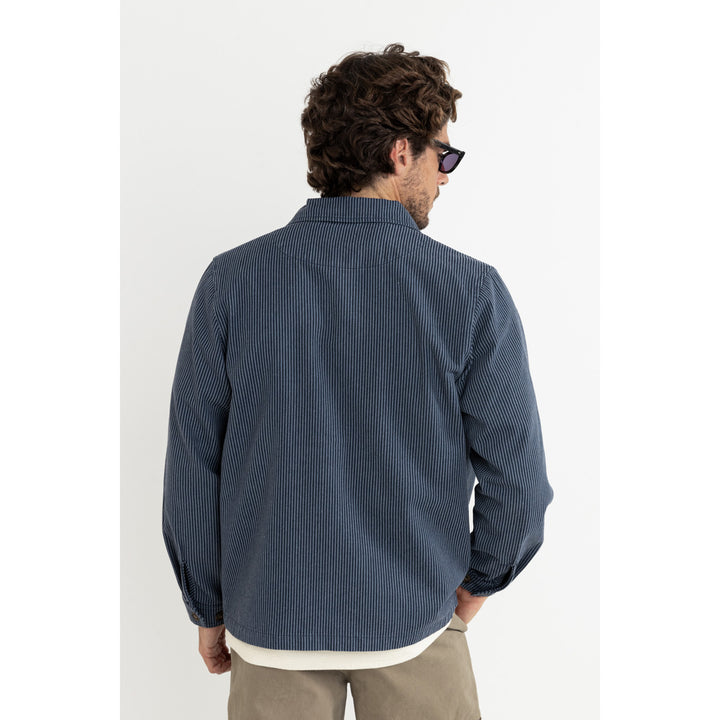 Rhythm Hickory Stripe Work Shirt - Men's Navy
