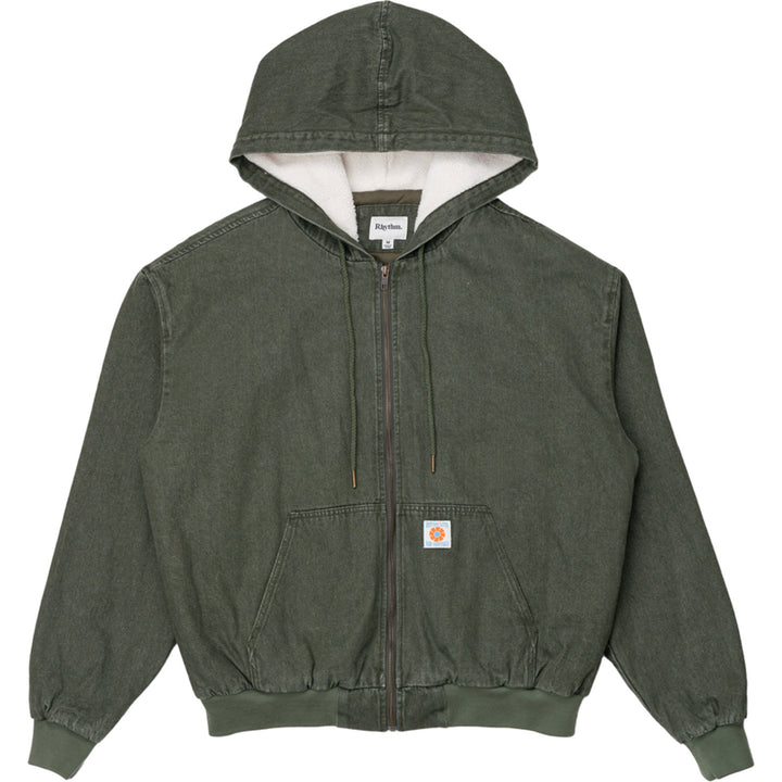 Rhythm Insulated Denim Work Jacket - Men's Washed Olive