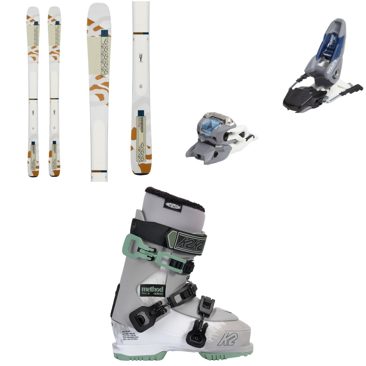 K2 Mindbender 89 TI W Skis - Women's + Marker Squire 11 Ski Bindings + K2 FL3X Method Pro W Ski Boots - Women's