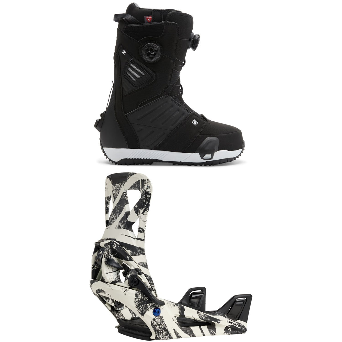 DC Judge Step On Snowboard Boots + Burton Step On Snowboard Bindings 2026