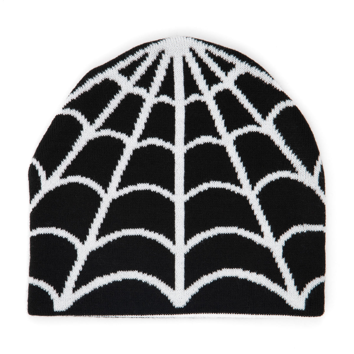 Corduroy Cobweb Reversible Skully Beanie Black