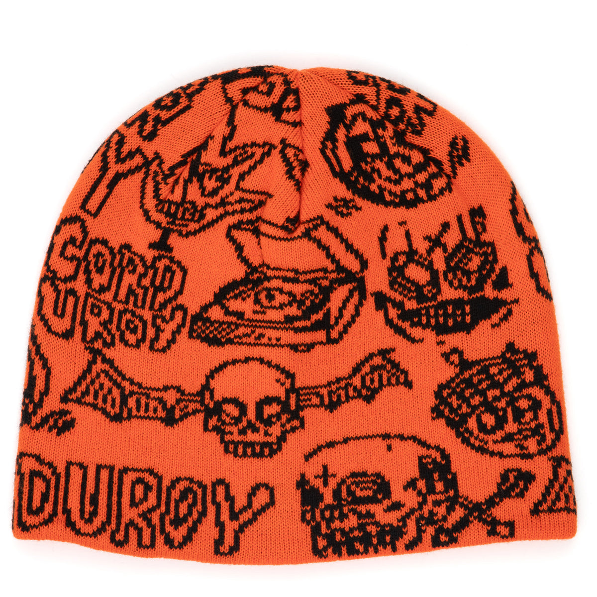 Corduroy FOS Skully Beanie Orange