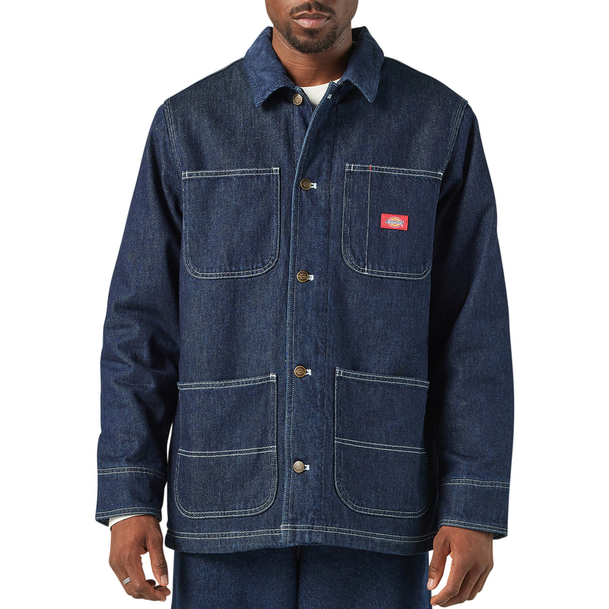 Dickies Denim Blanket Lined Chore Coat - Men's Rinsed Indigo Blue