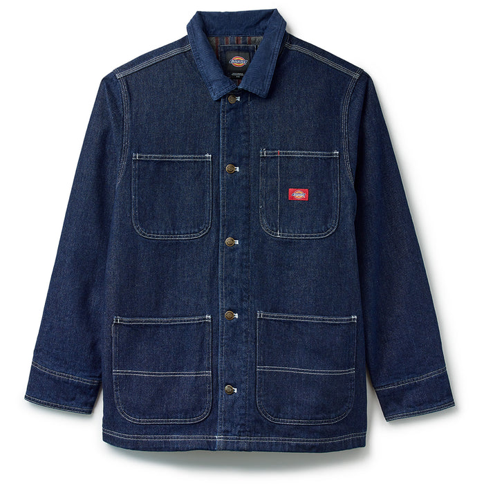 Dickies Denim Blanket Lined Chore Coat - Men's Rinsed Indigo Blue