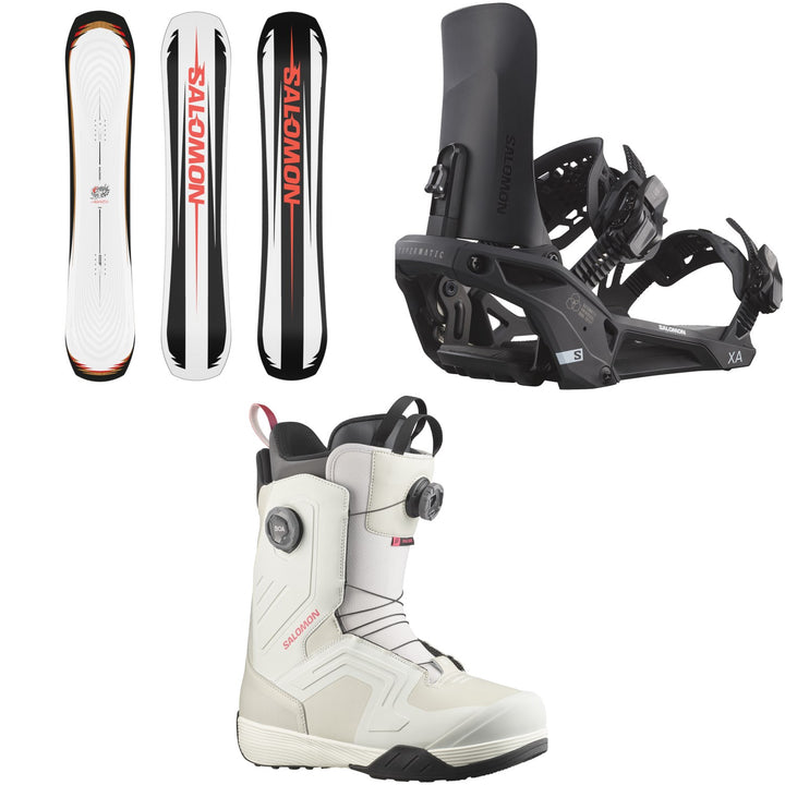 Salomon Assassin Snowboard + XA Supermatic Snowboard Bindings + Dialogue Dual Boa Snowboard Boots 2026