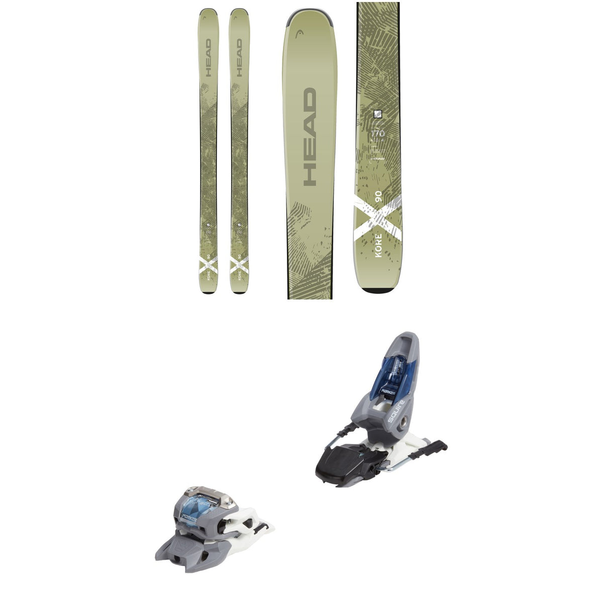 Head Kore X 90 Skis + Marker Squire 11 Ski Bindings