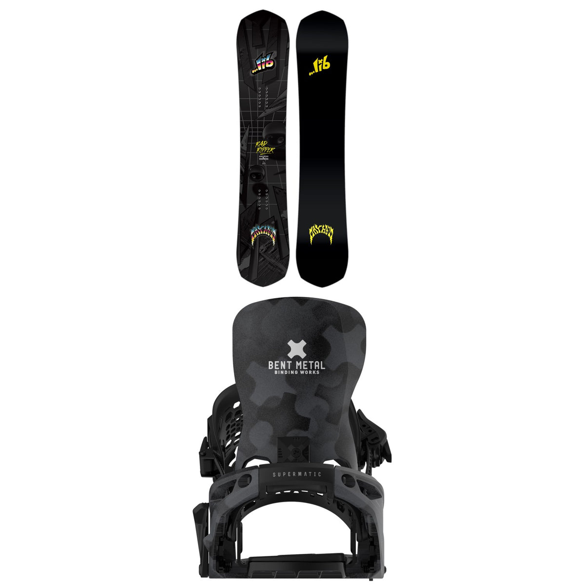 Lib Tech Mayhem Rad Ripper Snowboard + Bent Metal Lightning Supermatic Snowboard Bindings 2026