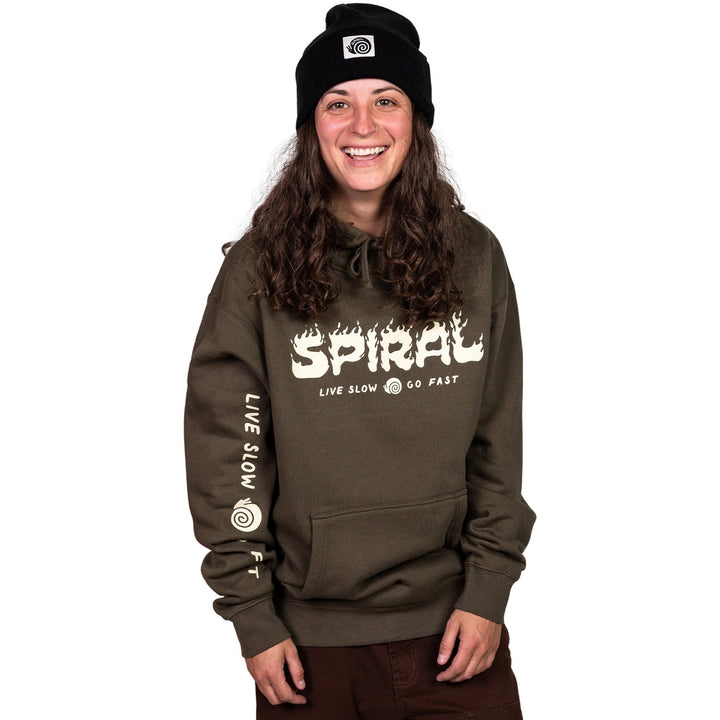 Spiral Wax Co. Waxer Hoodie - Unisex Olive