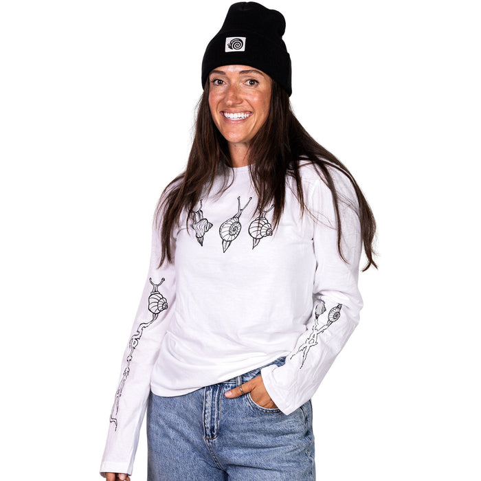 Spiral Wax Co. Snail Trail Long-Sleeve T-Shirt - Unisex White