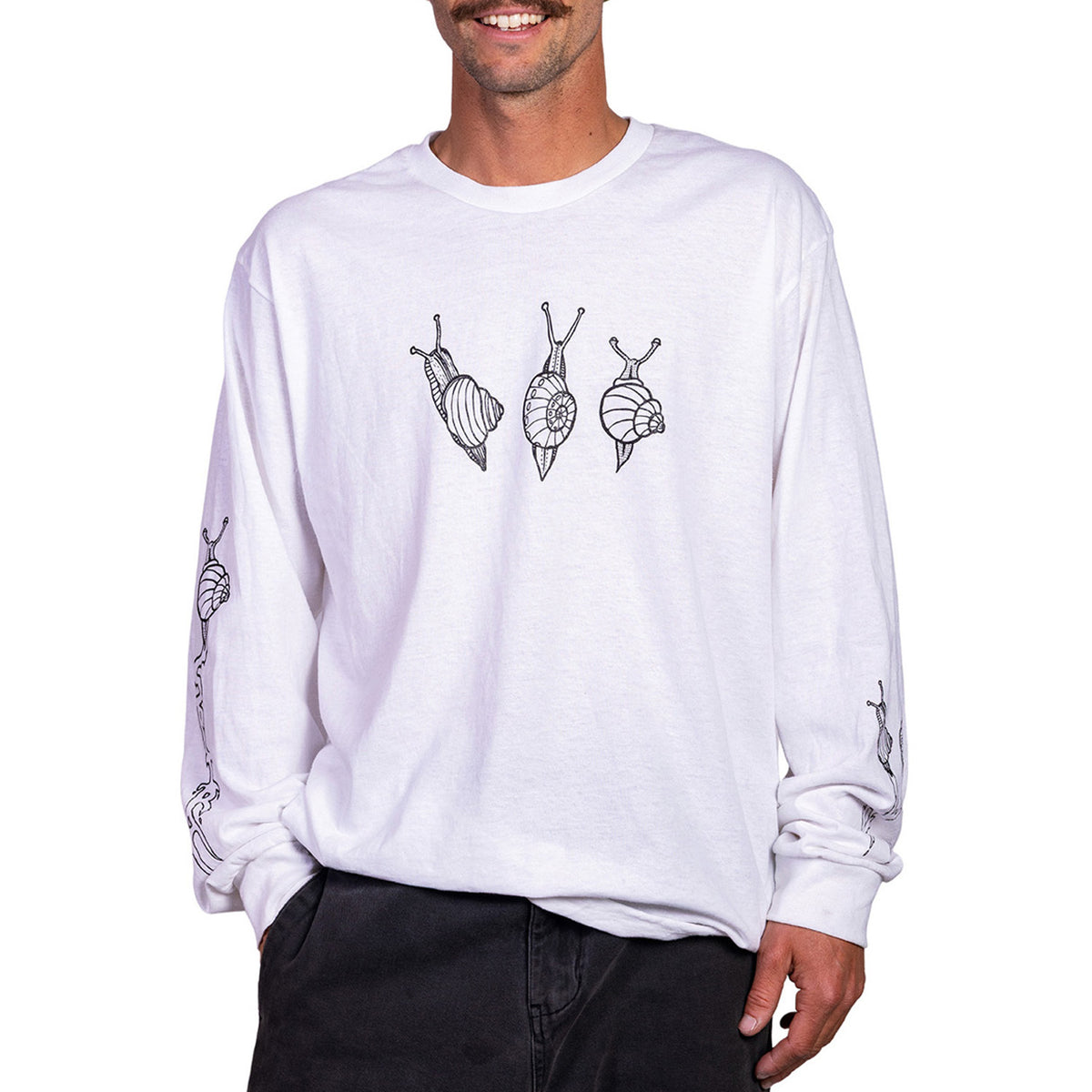 Spiral Wax Co. Snail Trail Long-Sleeve T-Shirt - Unisex White