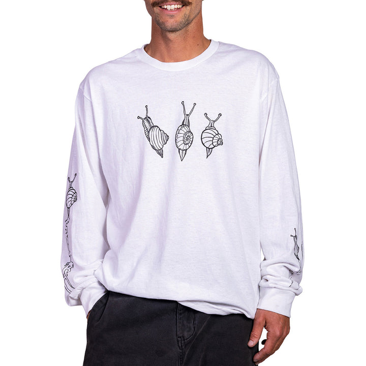 Spiral Wax Co. Snail Trail Long-Sleeve T-Shirt - Unisex White