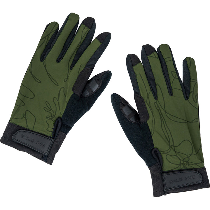 Wild Rye Gnarnia Bike Gloves - Women's Olive Contour