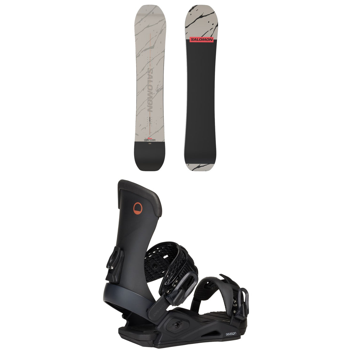 Salomon Overcast Snowboard + Season Meld Snowboard Bindings 2026
