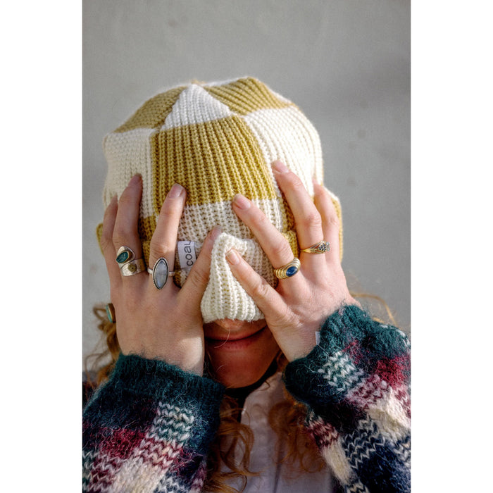 Coal The Frena Baggy Beanie Khaki Check