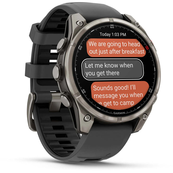Garmin fenix 8 Pro - Sapphire AMOLED Smartwatch Titanium with Graphite/Black Silicone Band