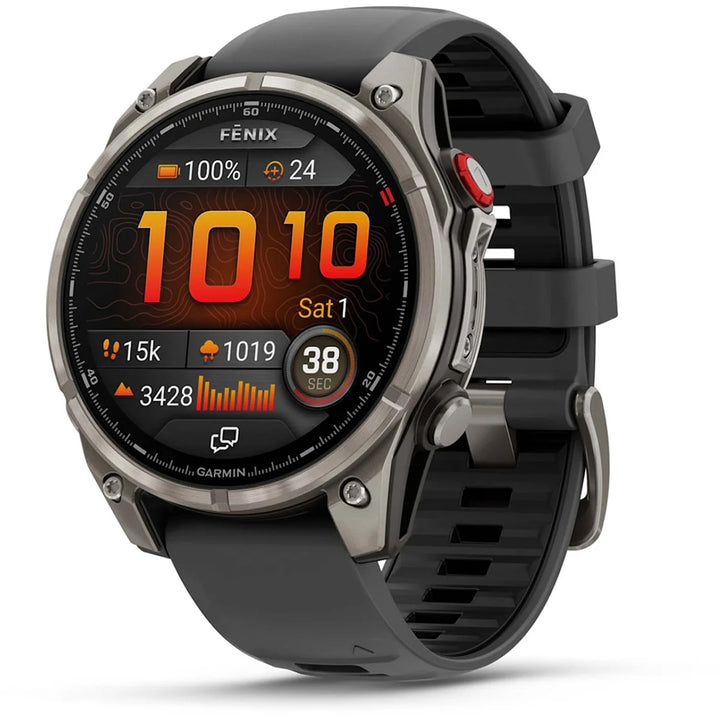 Garmin fenix 8 Pro - Sapphire AMOLED Smartwatch Titanium with Graphite/Black Silicone Band