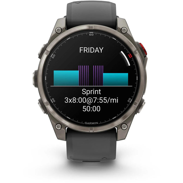Garmin fenix 8 Pro - Sapphire AMOLED Smartwatch Titanium with Graphite/Black Silicone Band