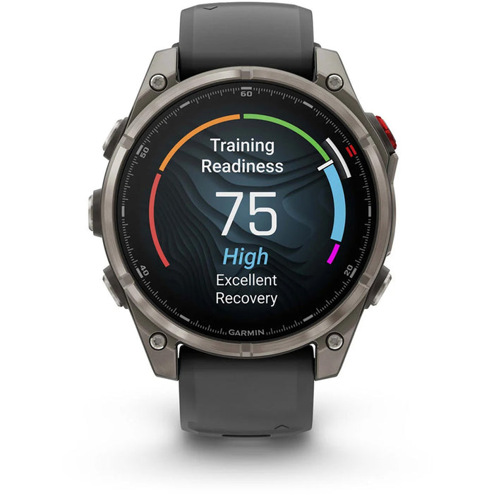 Garmin fenix 8 Pro - Sapphire AMOLED Smartwatch Titanium with Graphite/Black Silicone Band