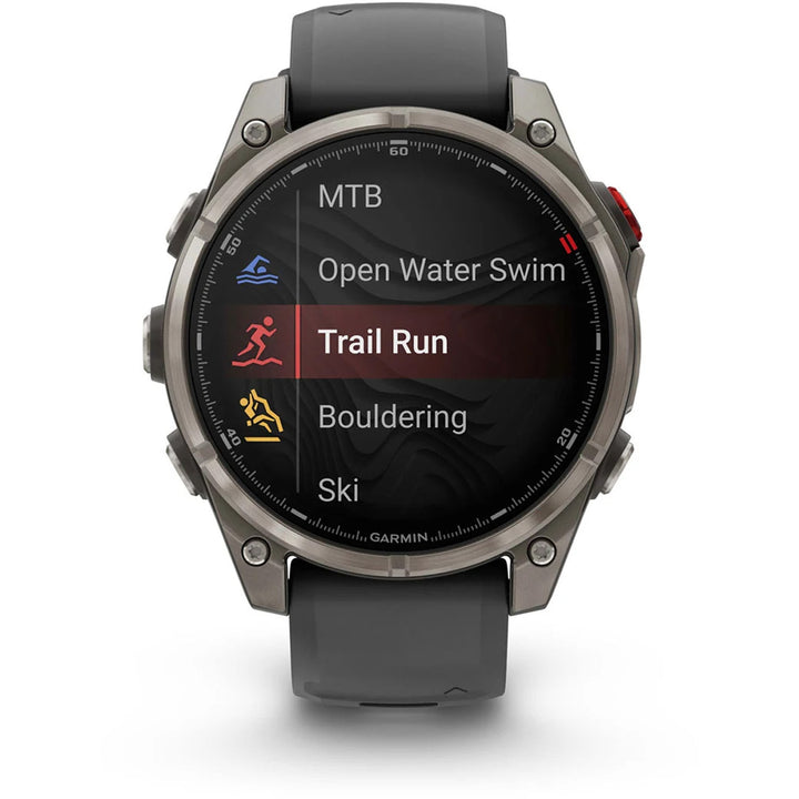 Garmin fenix 8 Pro - Sapphire AMOLED Smartwatch Titanium with Graphite/Black Silicone Band