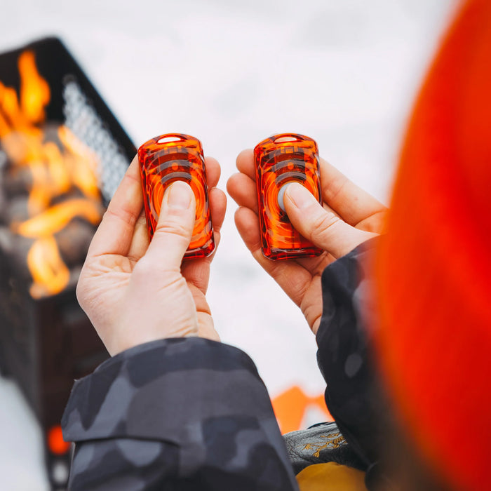 Ignik Outdoors Ripple Rechargeable Hand Warmers - 4 Pack Lava Orange