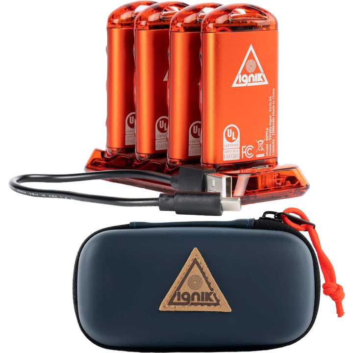 Ignik Outdoors Ripple Rechargeable Hand Warmers - 4 Pack Lava Orange