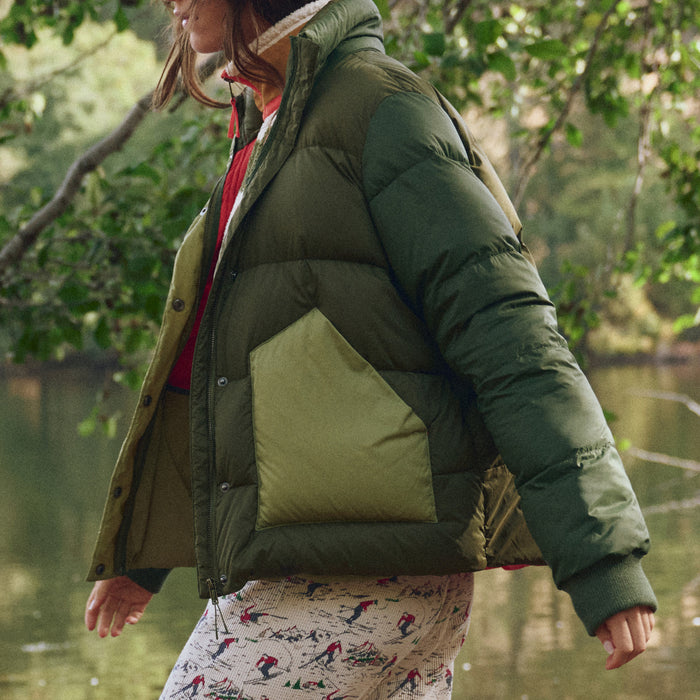The Great Outdoors The Down Polar Puffer - Women's Army Colorblock