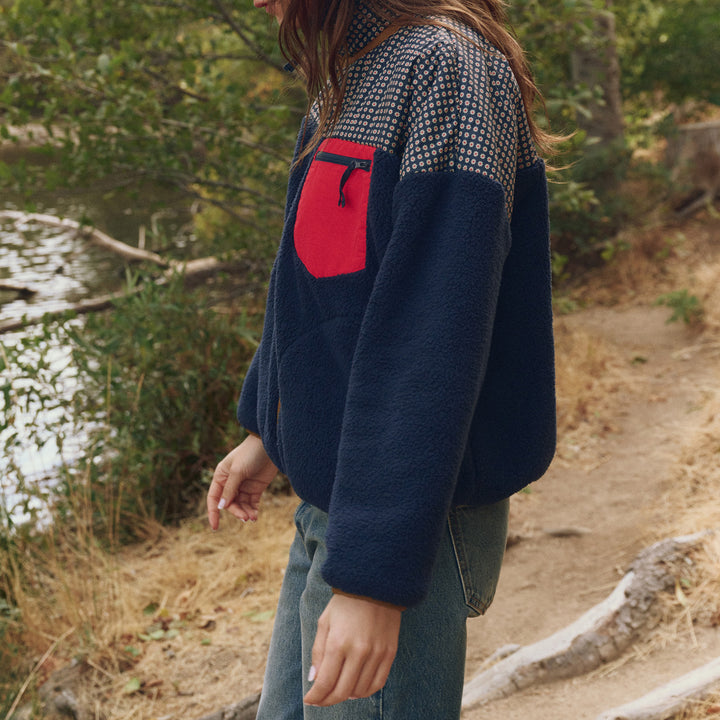 The Great Outdoors The Print-Mix Plush Terrain Full Zip - Women's Mini Frosted Daisy & Navy