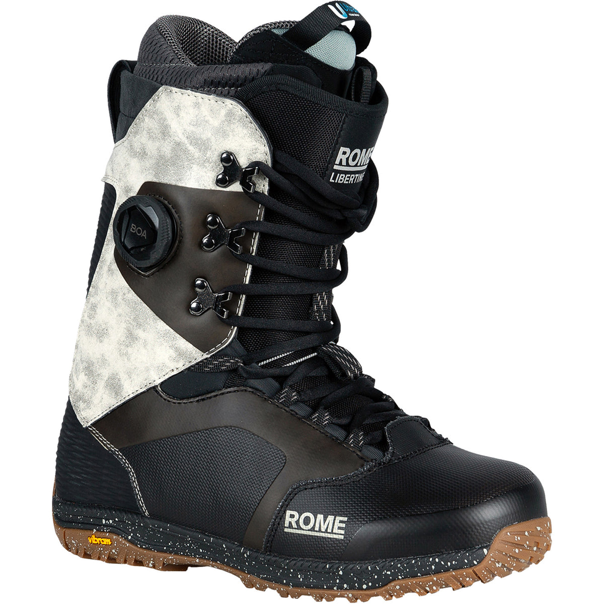 Rome Libertine Hybrid Boa Snowboard Boots 2025 Black/White