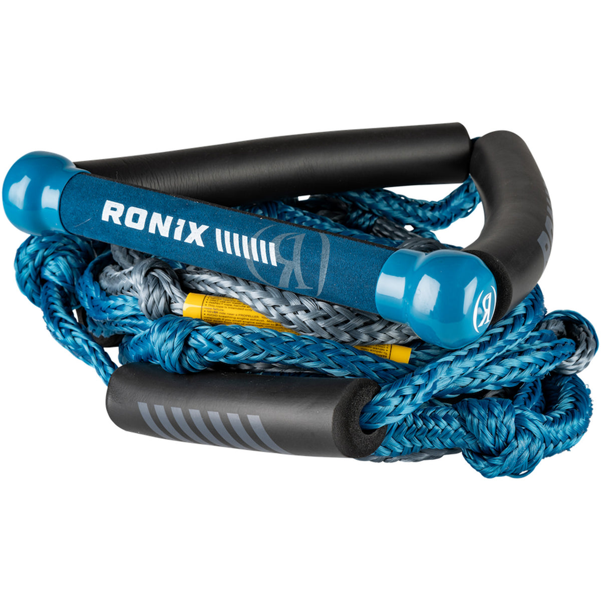 Ronix 10" Hide Grip Handle + 25 ft 5-Section Bungee Surf Rope Slate Blue