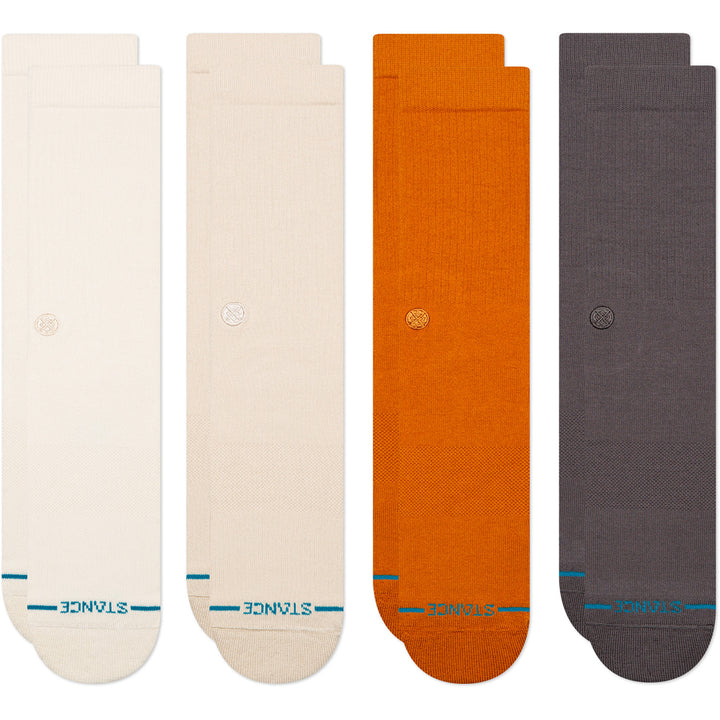 Stance Icon Crew 4 Pack Socks Canvas