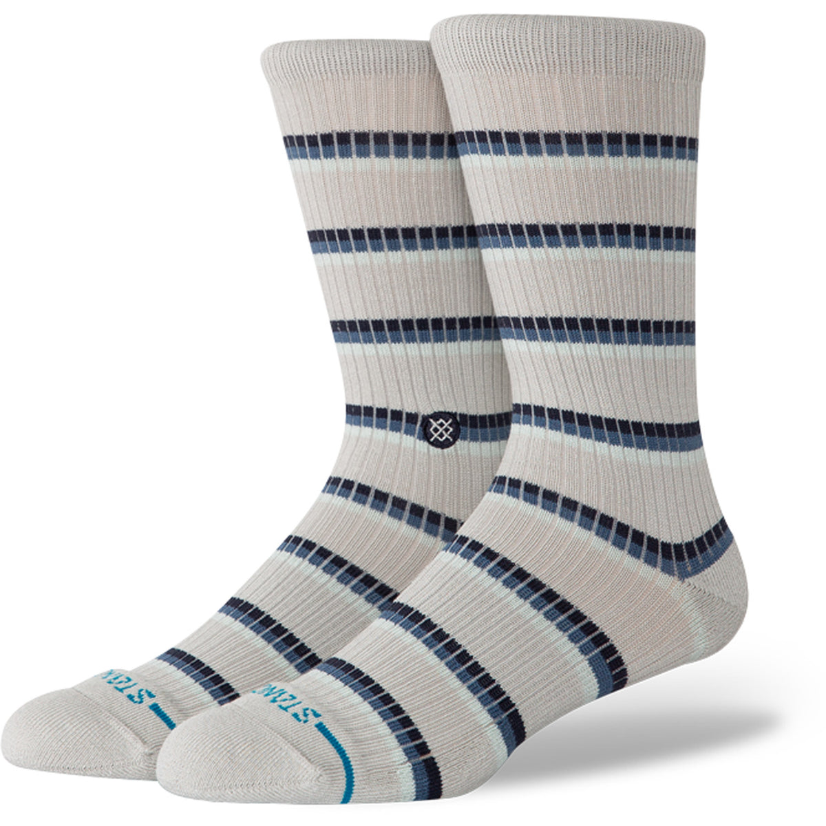 Stance Multistripe Ribbed Crew Socks Grey