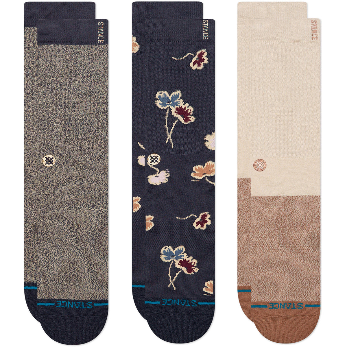 Stance Botanical Bliss 3 Pack Socks Navy