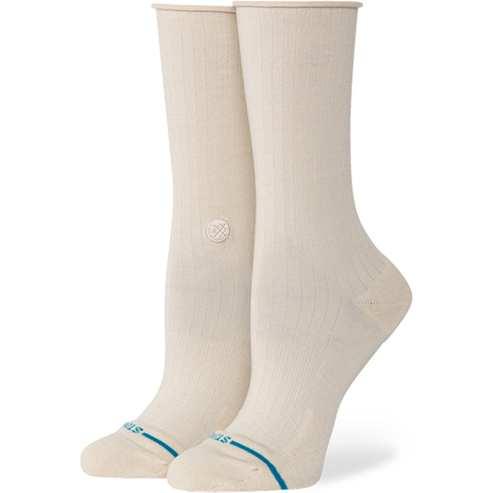 Stance Rolled Solid Crew Socks - Women's Oatmeal