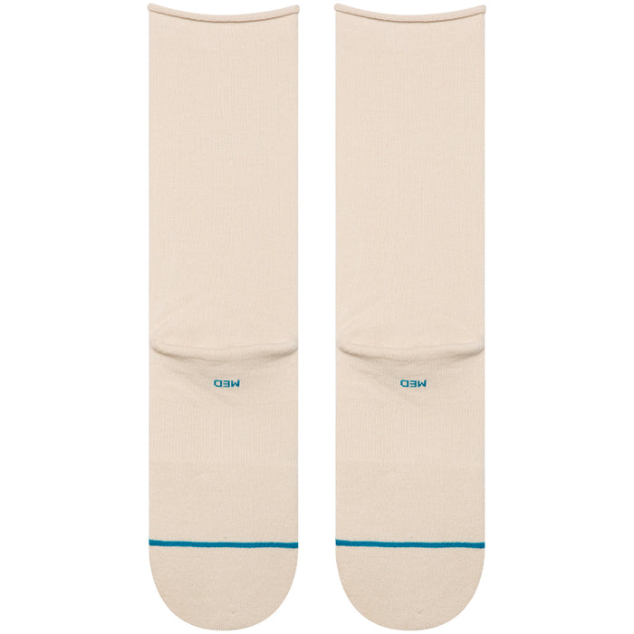 Stance Rolled Solid Crew Socks - Women's Oatmeal