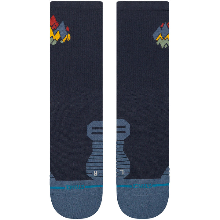 Stance Peaks Ribbed Light Crew Socks Navy