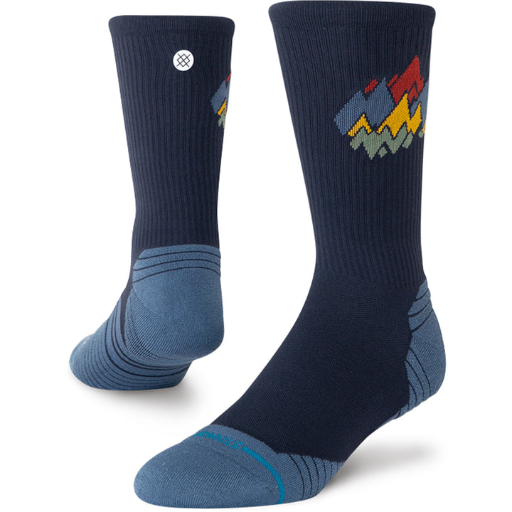 Stance Peaks Ribbed Light Crew Socks Navy