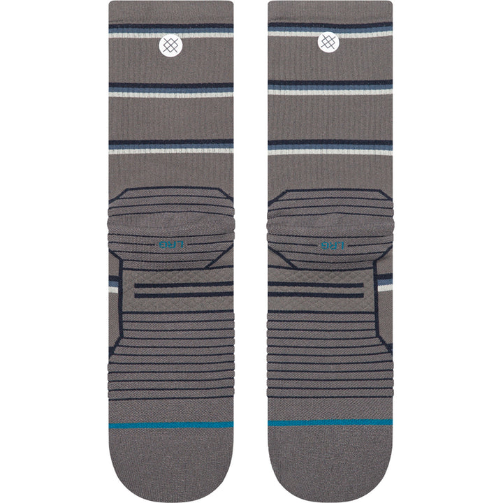 Stance Multistripe Run Ribbed Crew Socks Darkgrey