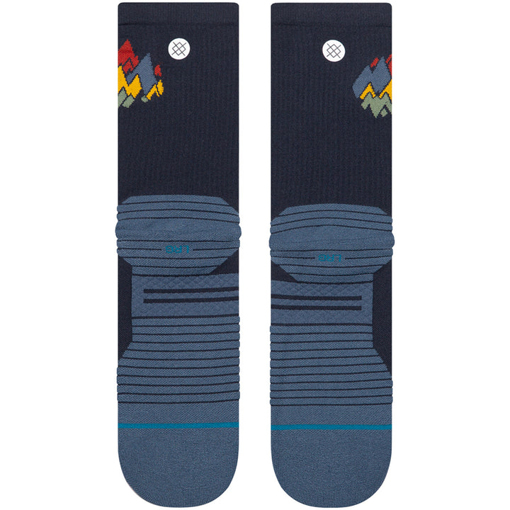 Stance Peaks Ribbed Light Crew Socks Navy