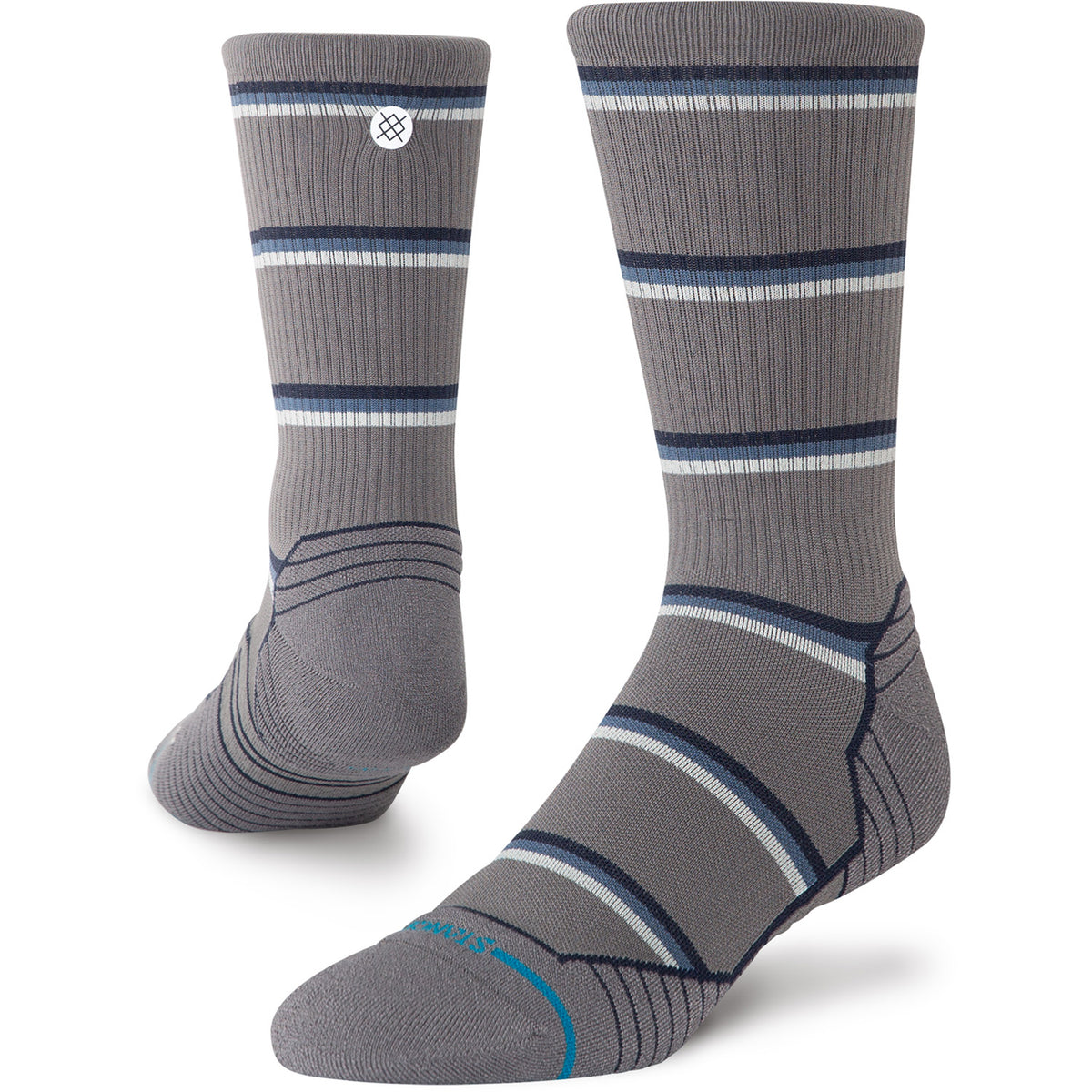 Stance Multistripe Run Ribbed Crew Socks Darkgrey