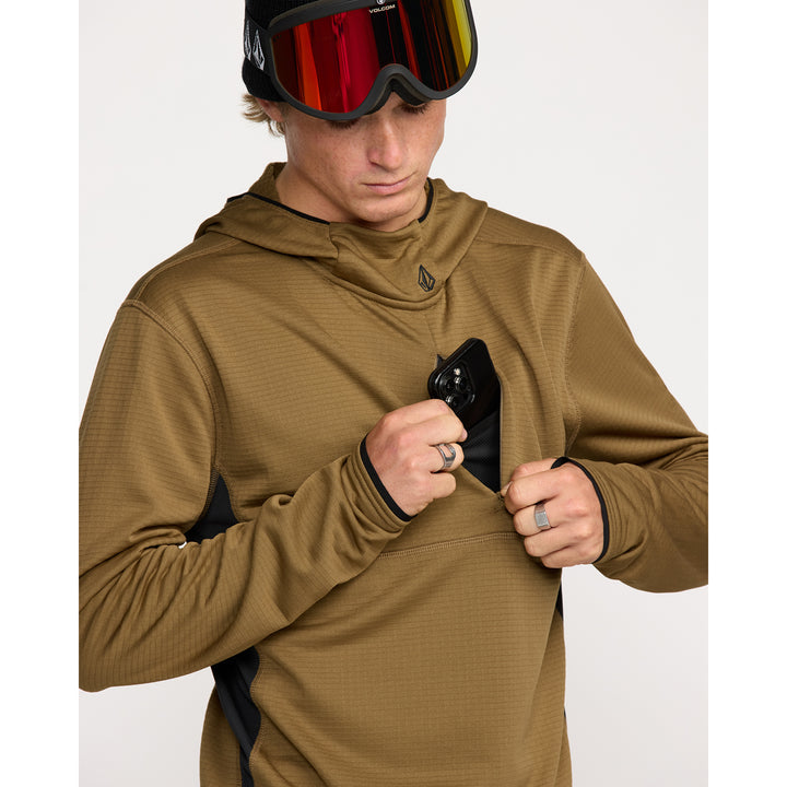Volcom Gridlock Hooded Pullover Fleece - Men's Bronze