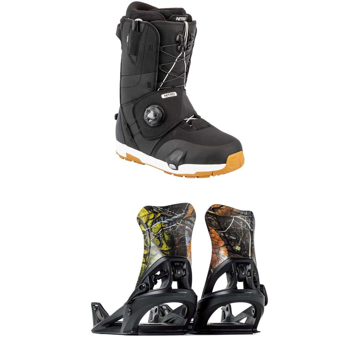 Nitro Venture Step On TLS Snowboard Boots + Flux DS Step On Snowboard Bindings 2026