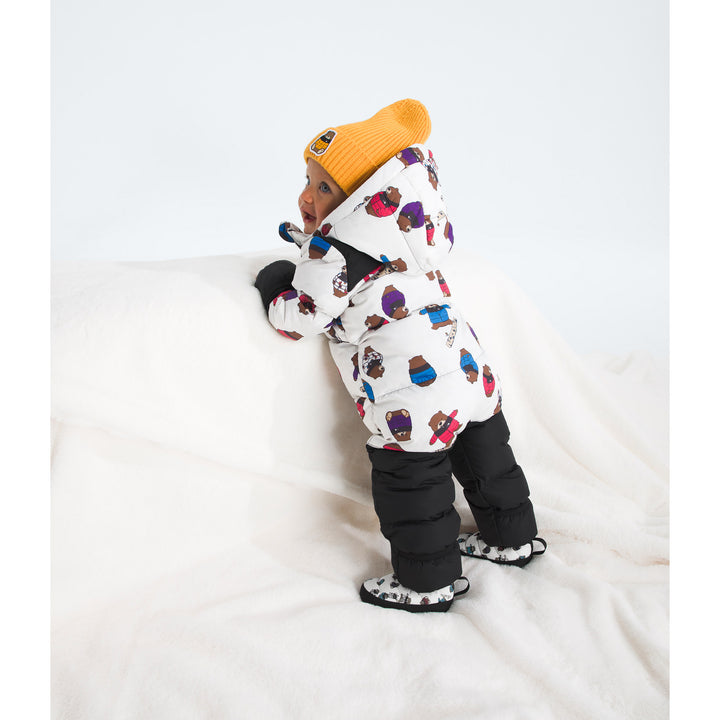 The North Face Baby 1996 Retro Nuptse Print One-Piece - Infants' TNF White Nuptse Bears Print