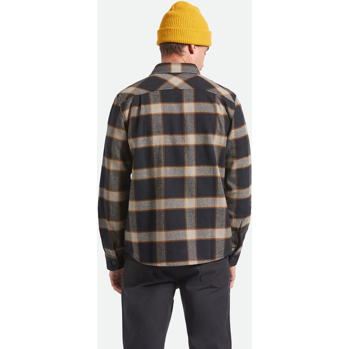Brixton Bowery Heavy Weight Long-Sleeve Flannel - Men's Black/Cream