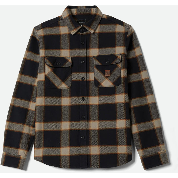 Brixton Bowery Heavy Weight Long-Sleeve Flannel - Men's Black/Cream