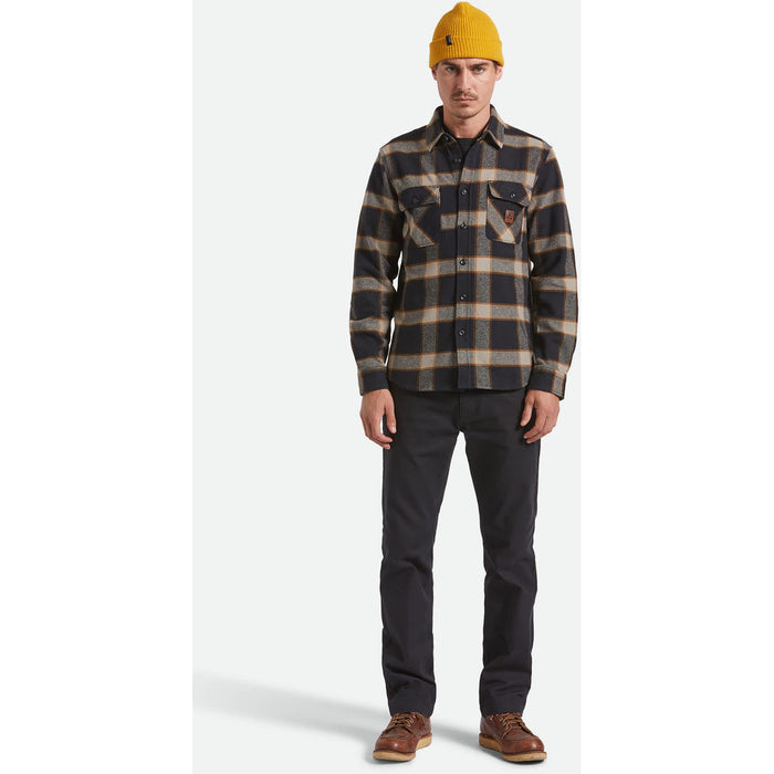 Brixton Bowery Heavy Weight Long-Sleeve Flannel - Men's Black/Cream