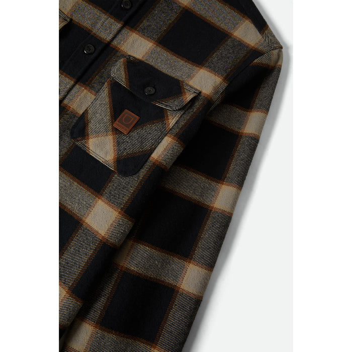 Brixton Bowery Heavy Weight Long-Sleeve Flannel - Men's Black/Cream
