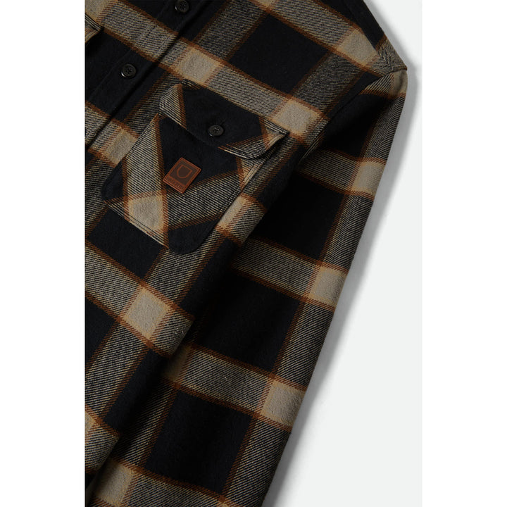 Brixton Bowery Heavy Weight Long-Sleeve Flannel - Men's Black/Cream